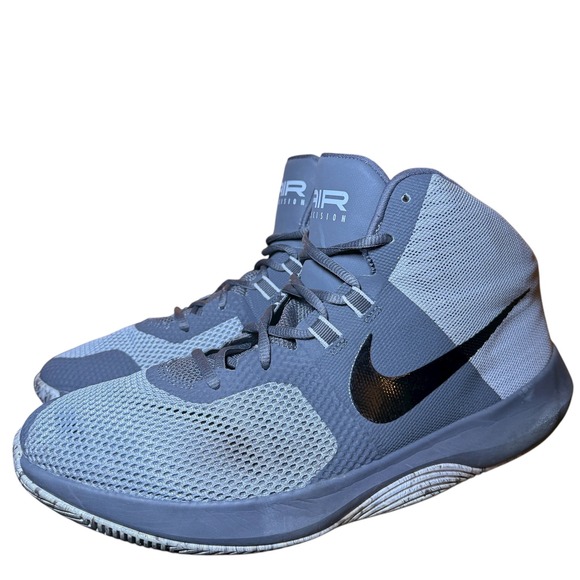Nike Air Precision II High Top Basketball Shoes Men's Size 11 Gray Black